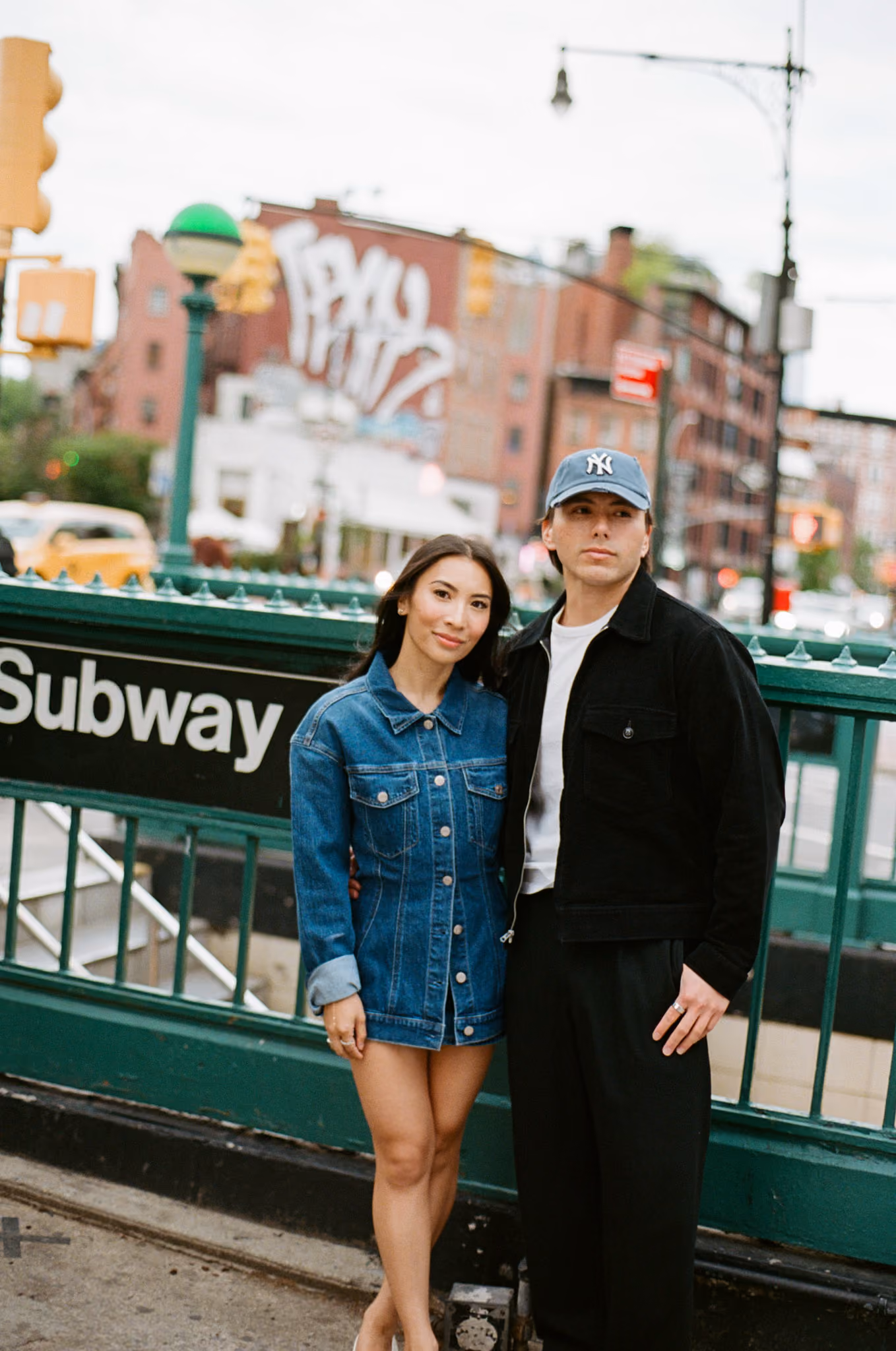 candid couples photography in the west village, nyc - 35mm film engagement photography
