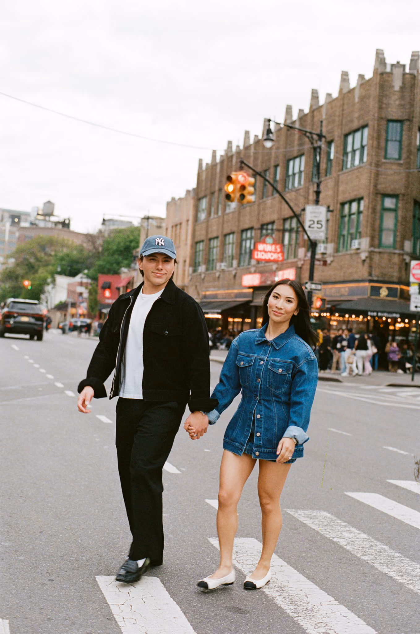 candid couples photography in the west village, nyc - 35mm film engagement photography