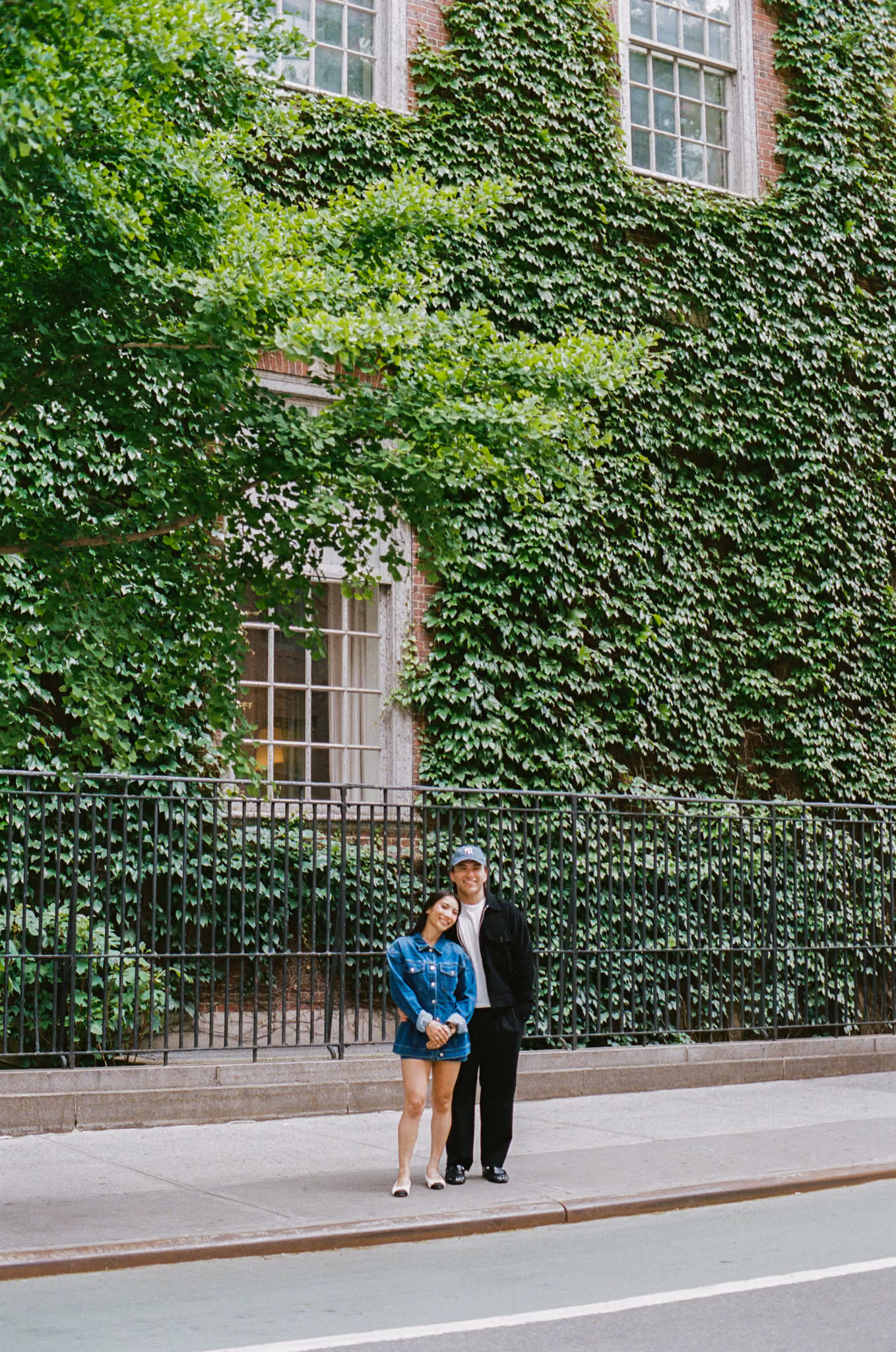 candid couples photography in the west village, nyc - 35mm film engagement photography