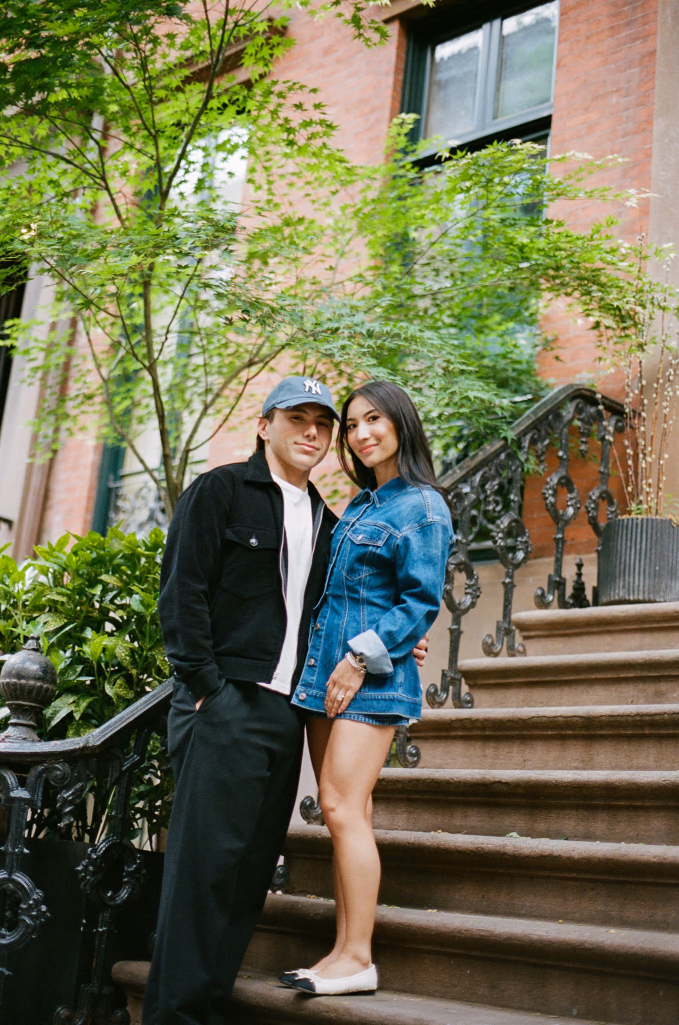candid couples photography in the west village, nyc - 35mm film engagement photography