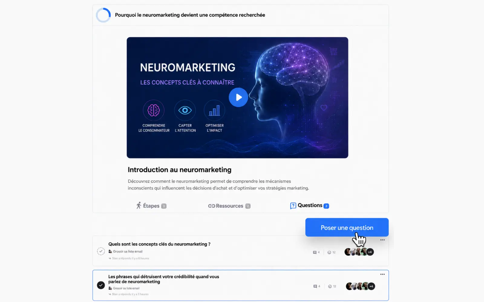 Plateforme de formation neuromarketing