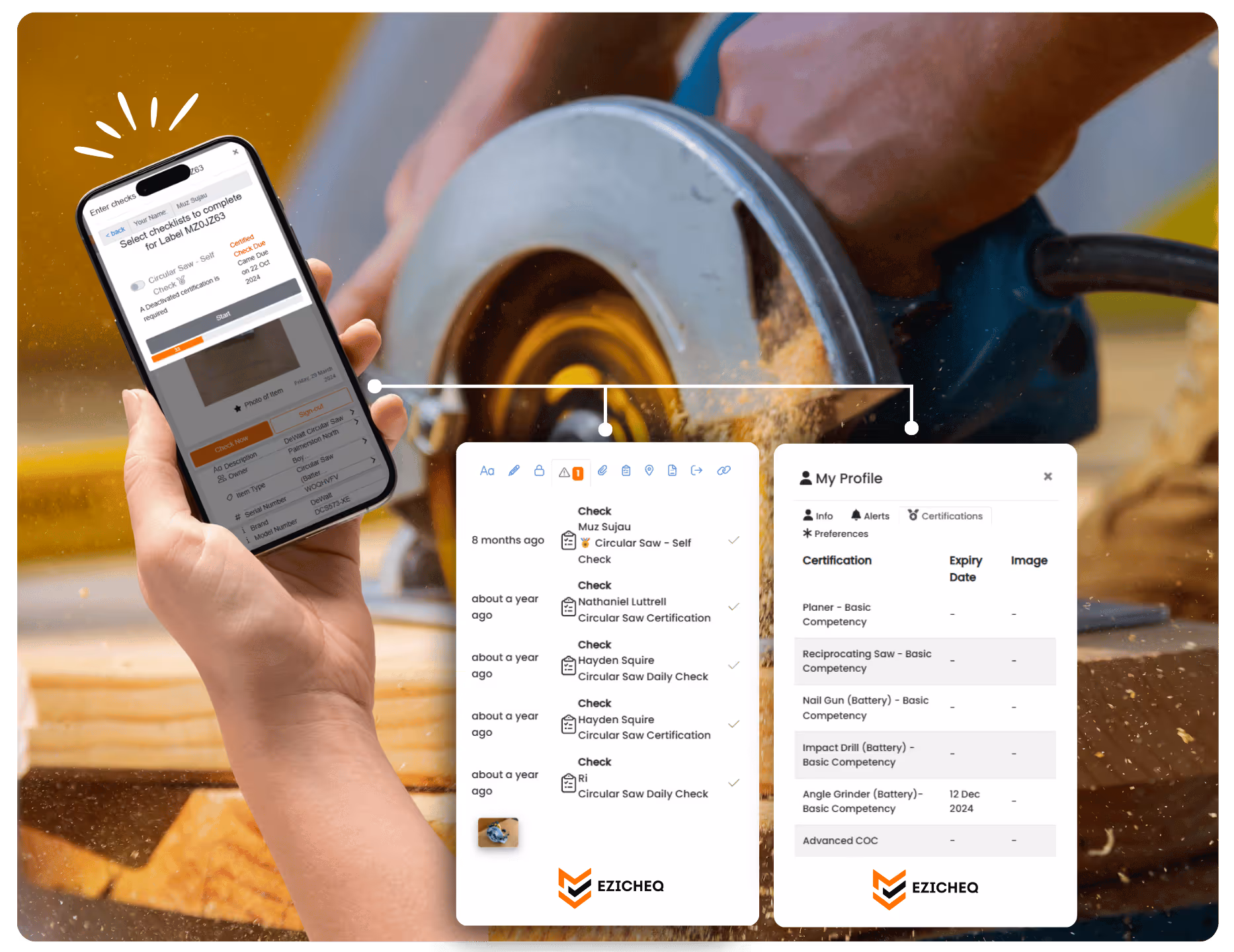 Certifications is a great way to manage user competency on EZICHEQ. 