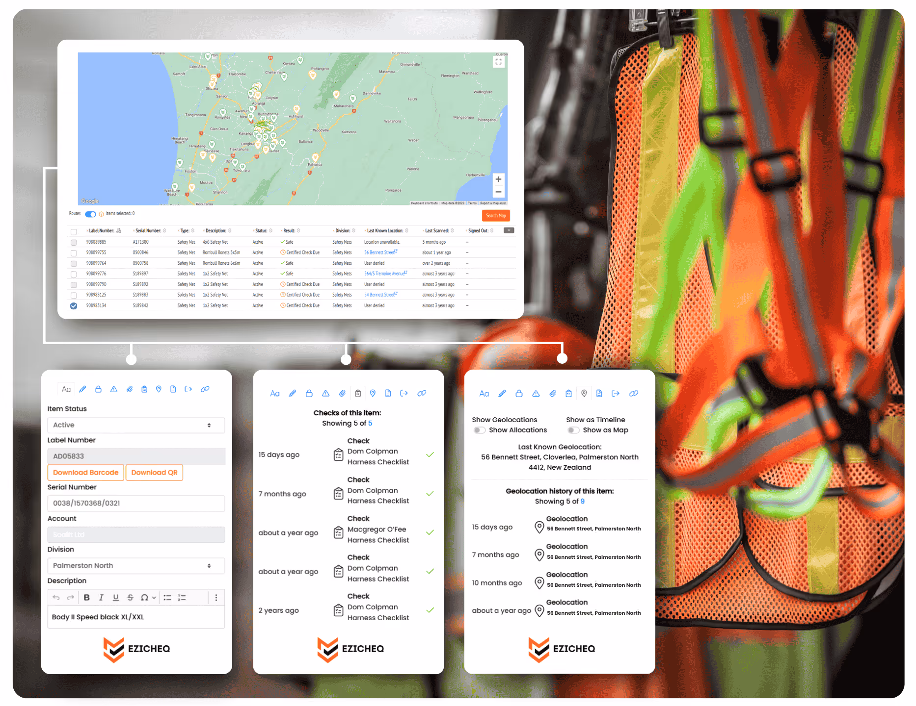 Click items on the dashboard to view all information related to the item. From check, service or management history, track items movements and more.