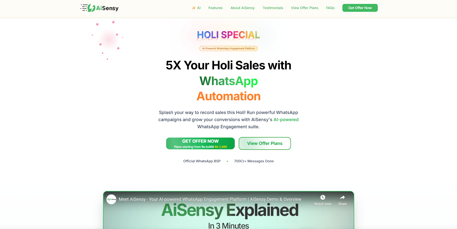 AiSensy: Best for Broadcast-Heavy Marketing Campaigns