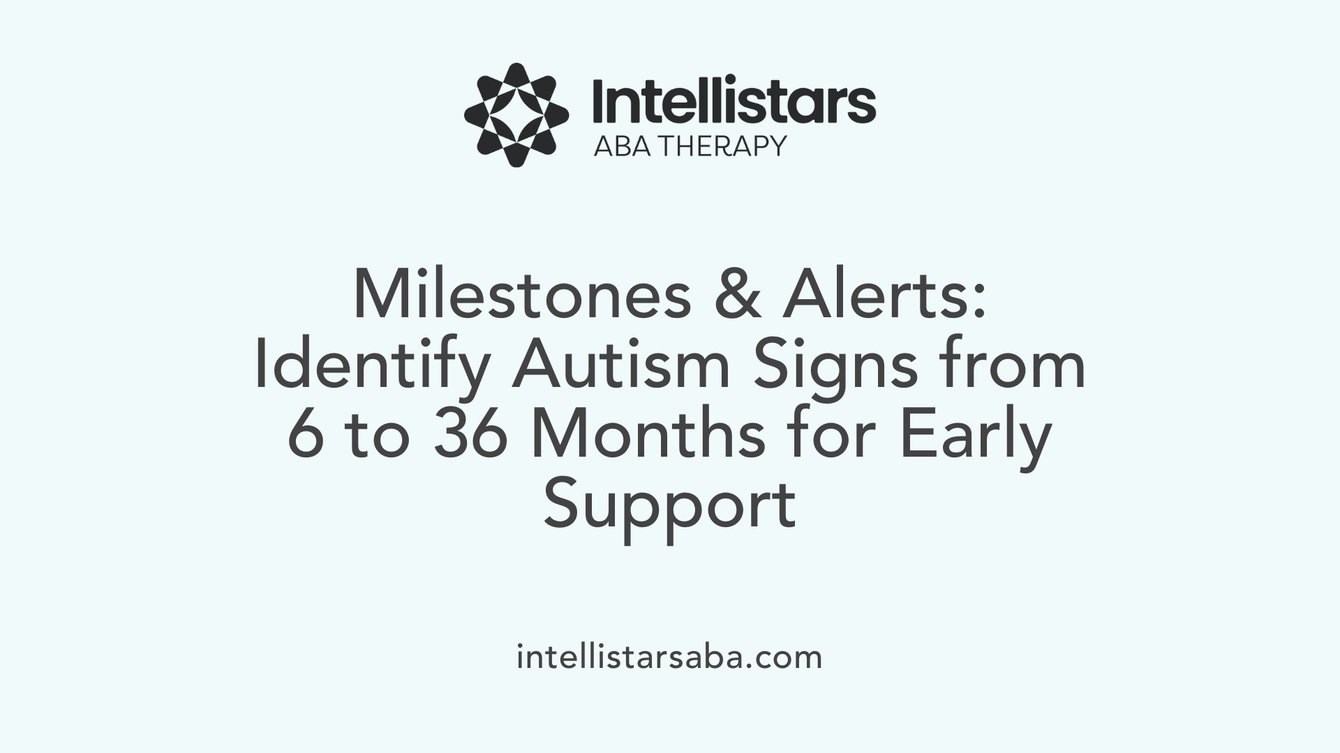 Milestones &amp; Alerts: Identify Autism Signs from 6 to 36 Months for Early Support