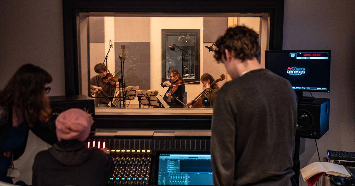 Students at the mixing desk in dBs Manchester
