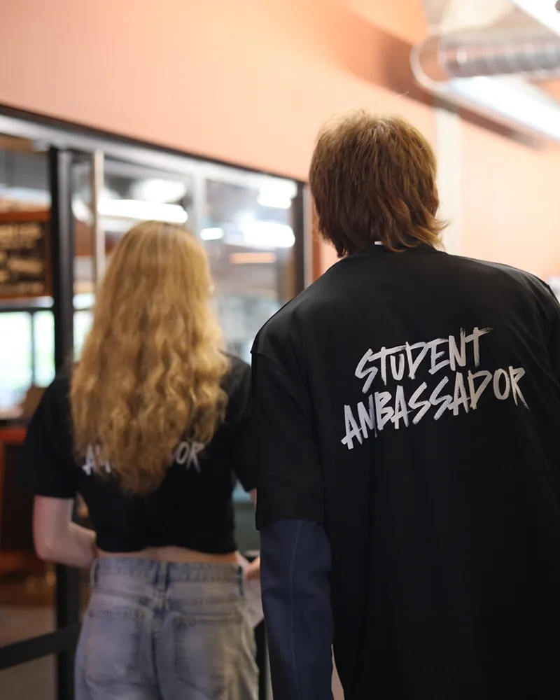 dBs student ambassadors at a campus open day