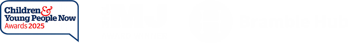 The MJ Award Winner logo next to the Bramble Hug logo.