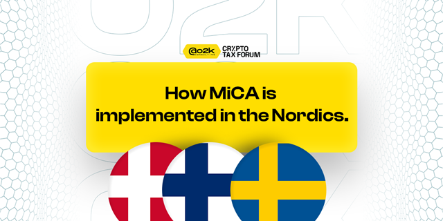 Map of the Nordic region highlighting Denmark, Sweden and Finland with MiCA