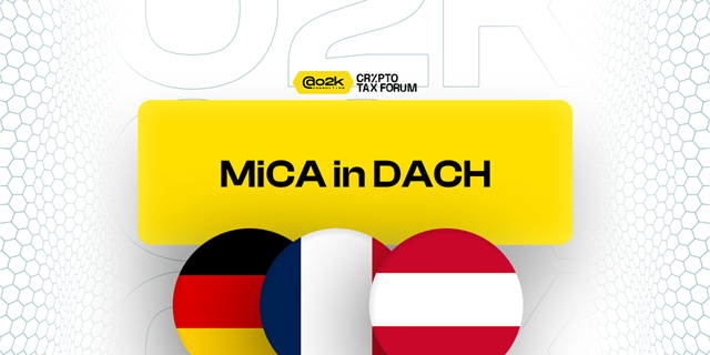 Map of the DACH region showing Austria, France and Germany with MiCA regula