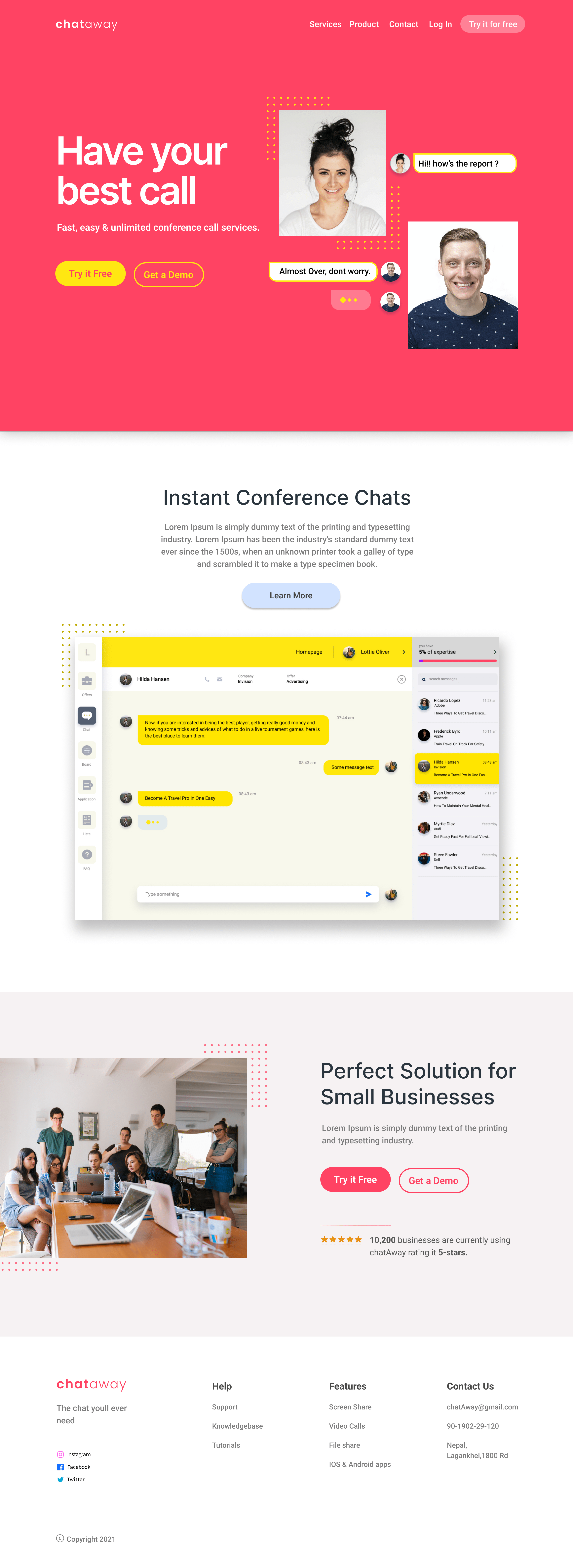 A screenshot of web page