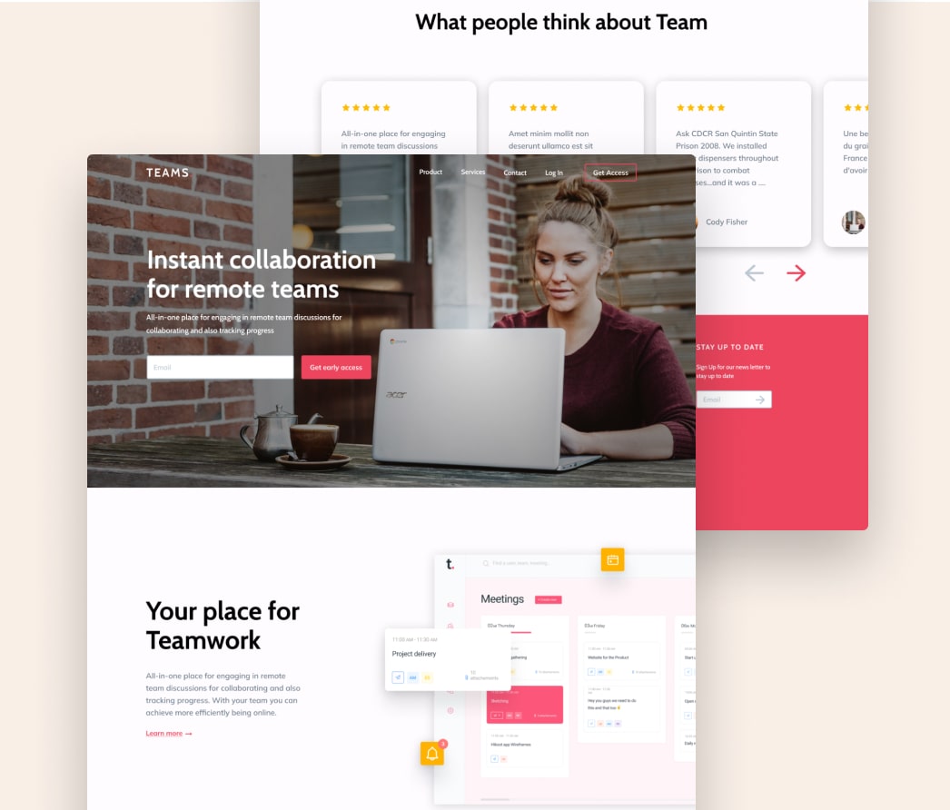 A mockup of a project