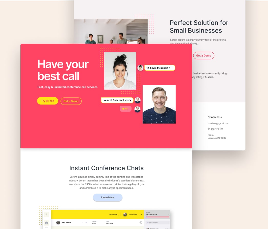 A mockup of a project