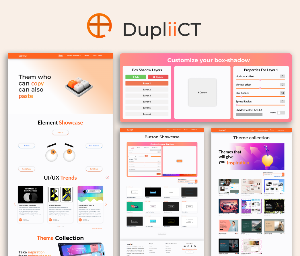 A mockup of a project