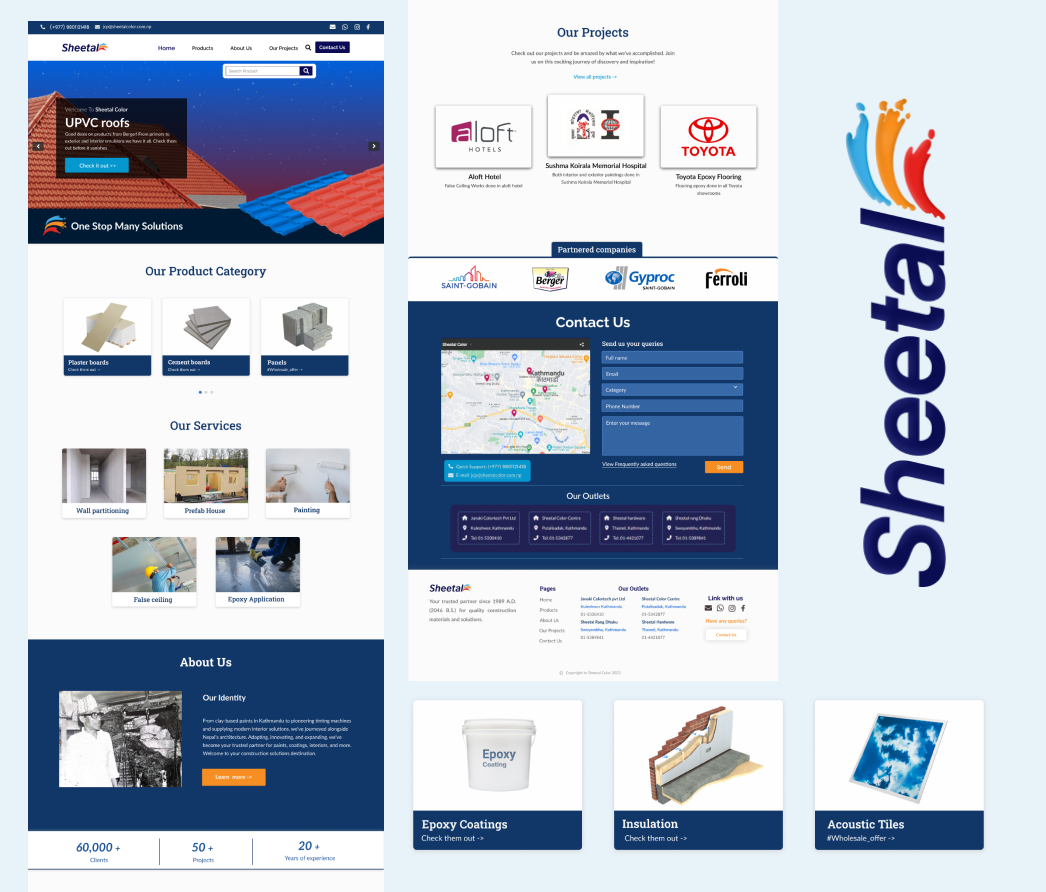 A mockup of a project