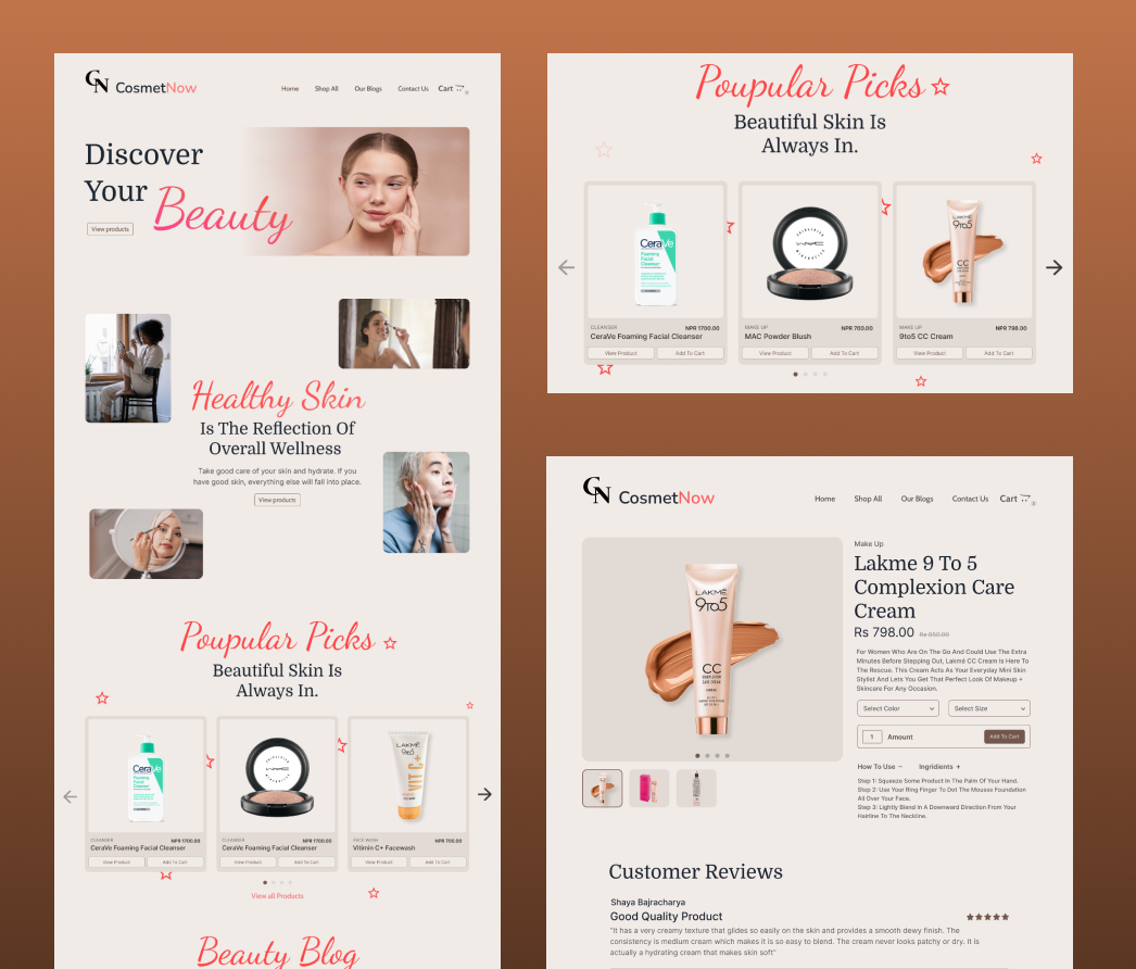 A mockup of a project