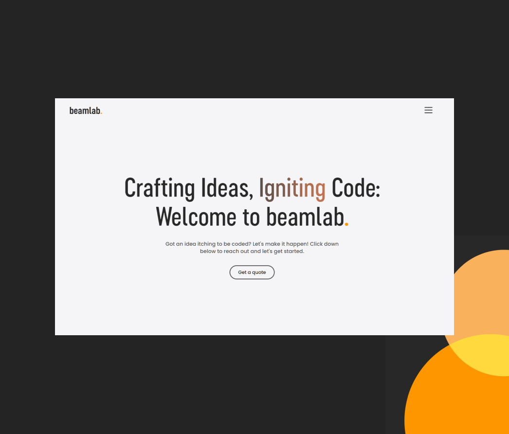 A mockup of a project