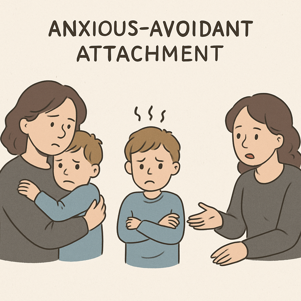 Illustration of anxious-avoidant attachment behaviors