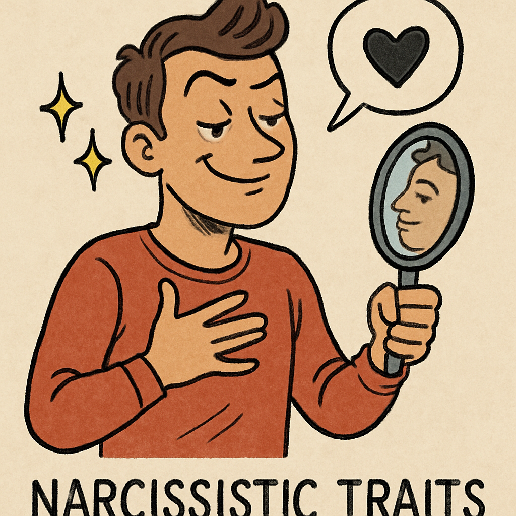 Illustration of a person exhibiting narcissistic traits