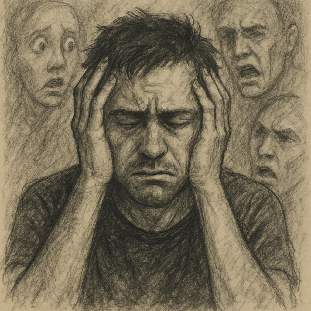 Person experiencing schizophrenia symptoms