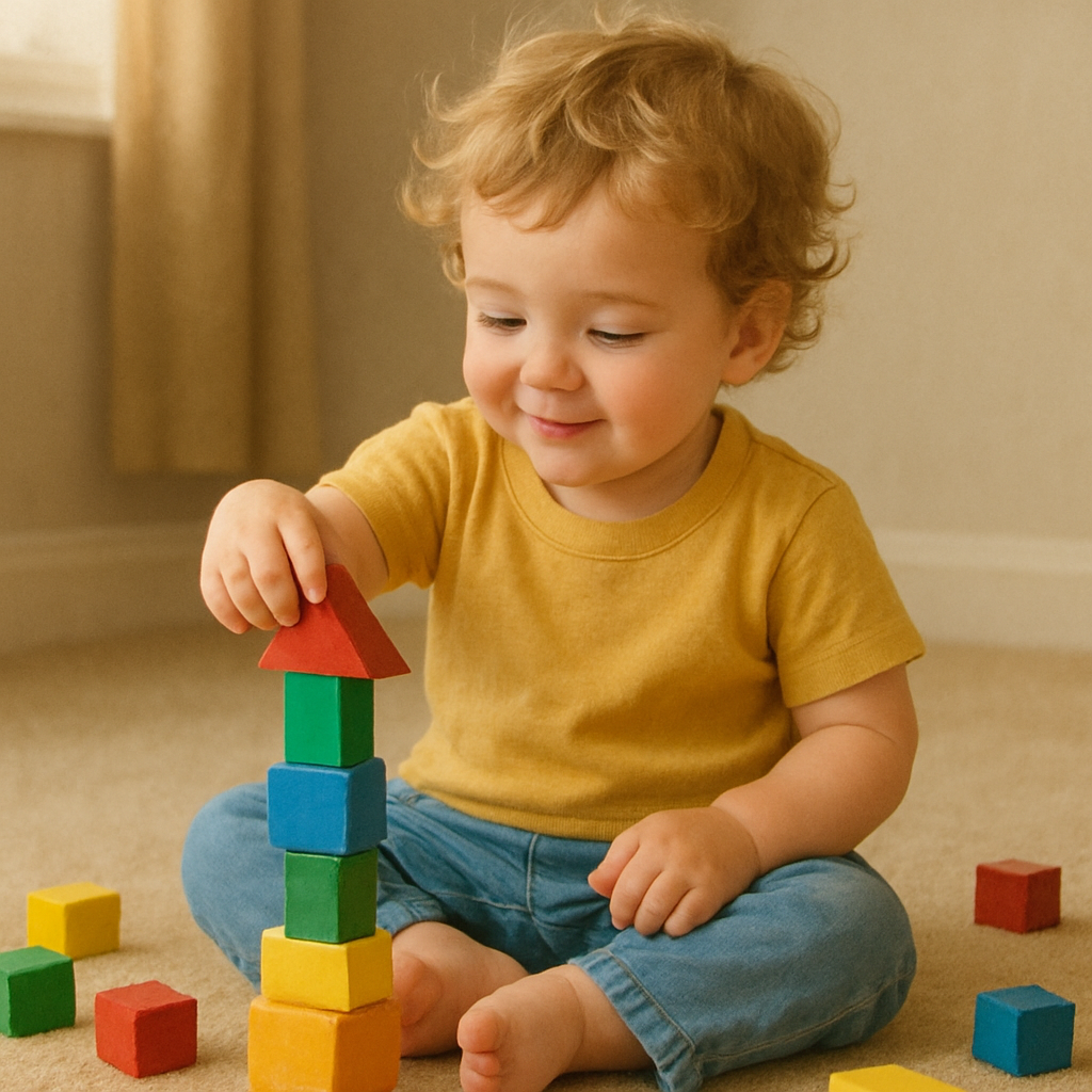Child playing with blocks