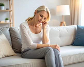 Woman experiencing fatigue as a possible sign of being underweight after bariatric surgery.