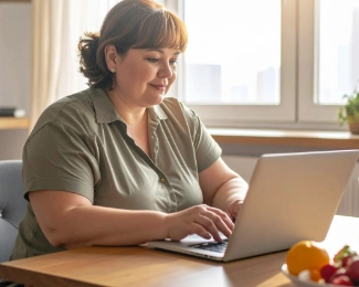 Person researching weight loss surgery at home while considering bariatric treatment options.