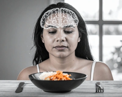 Illustration of the brain and appetite signaling associated with GLP-1 medications