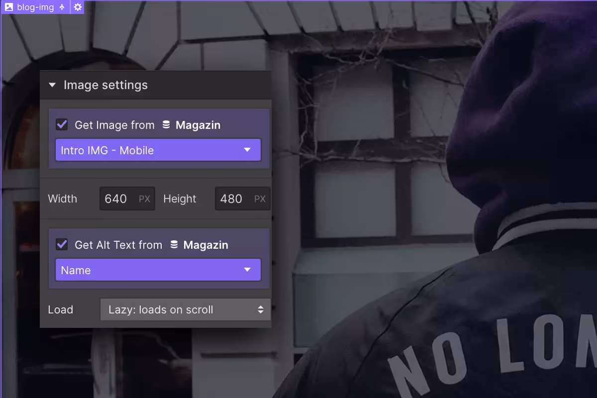 SEO Onpage Optimierung der Bilder im Webflow Designer