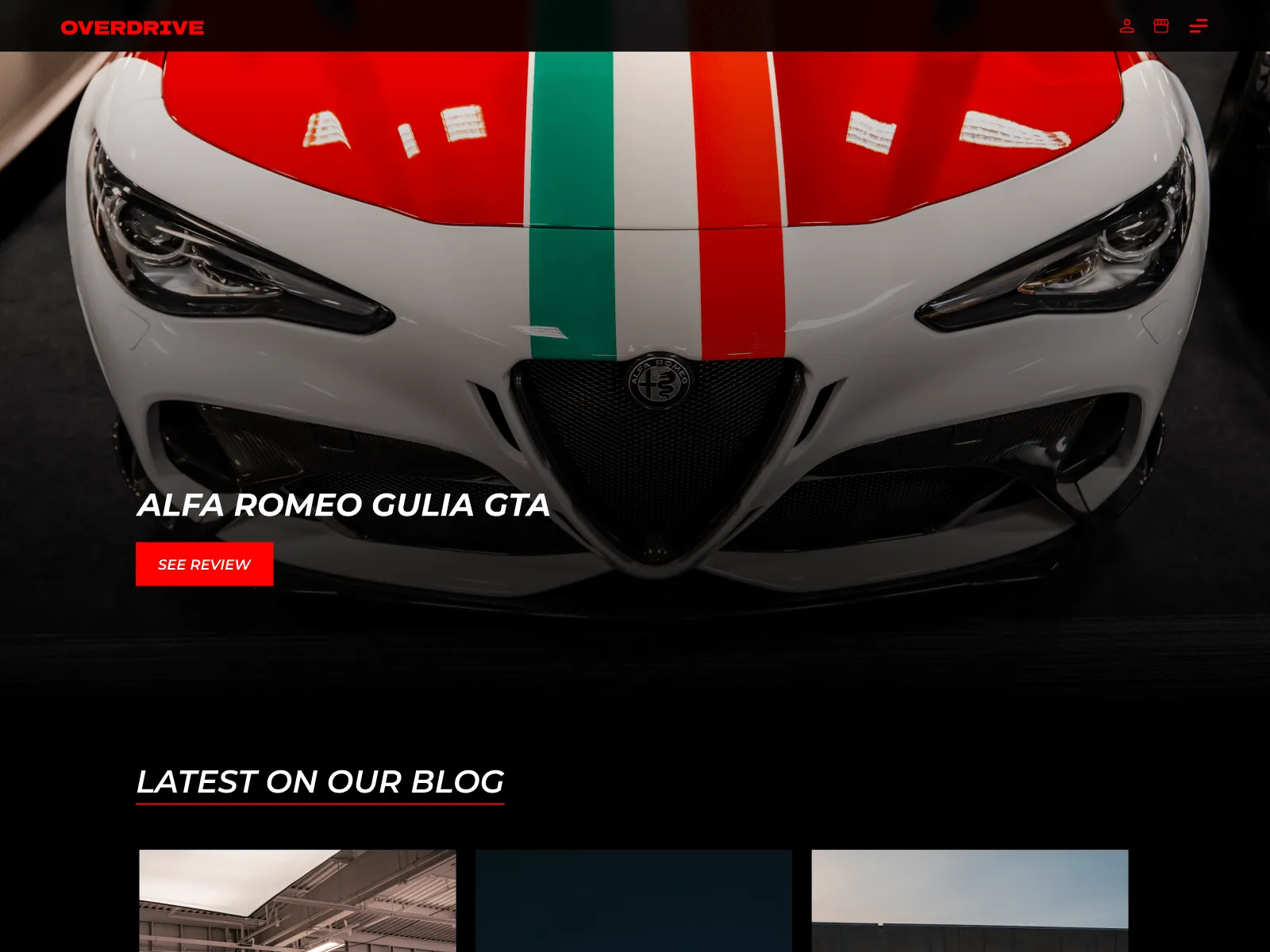 Overdrive landing page view