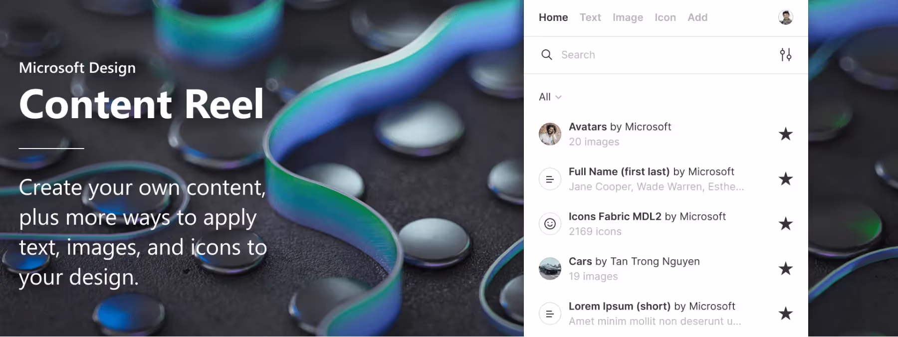 Des mises en page plus productives grâce aux textes, images et icônes de “Content Reel”