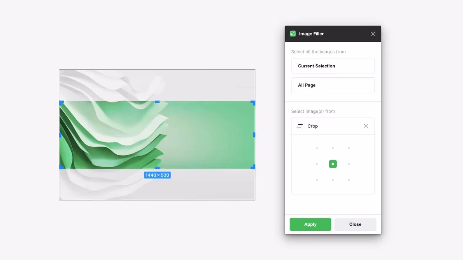 Image Filler plugin in action