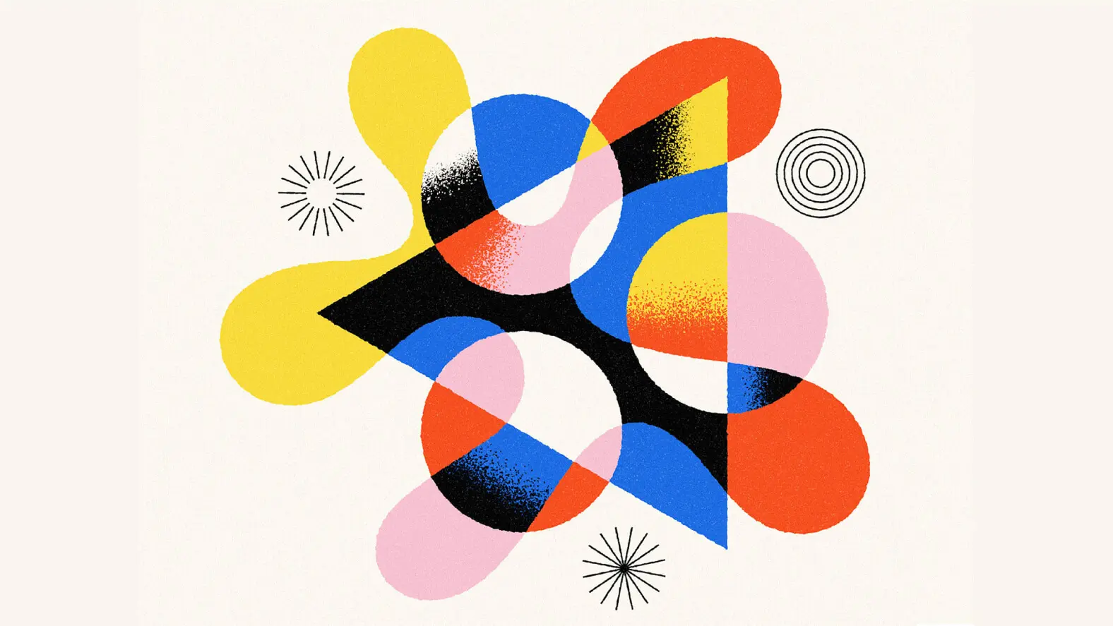 an abstract image of a multicolored pattern