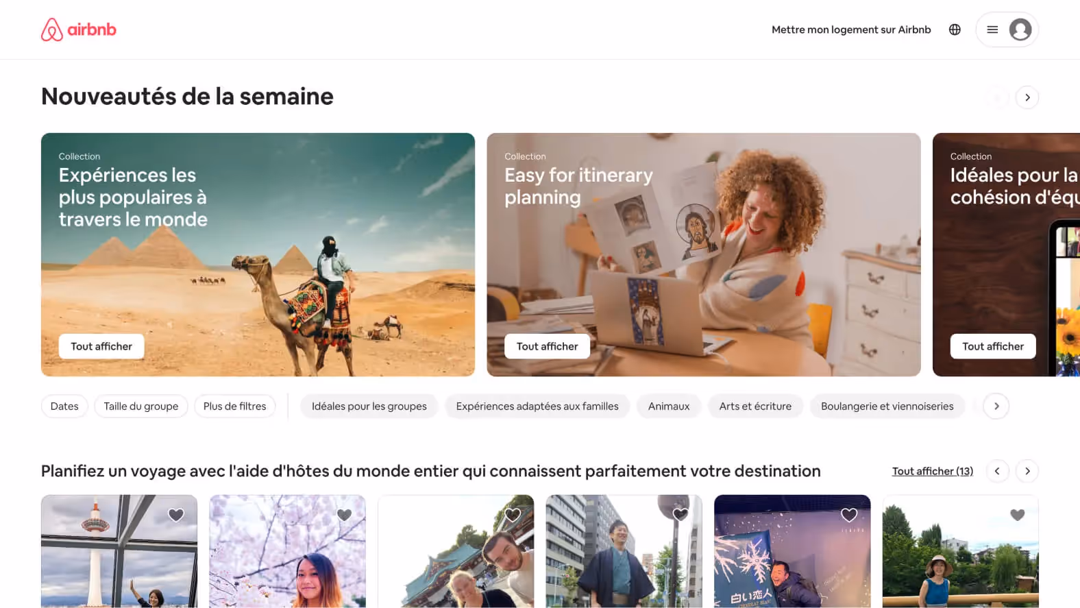 Airbnb Expériences Screenshot