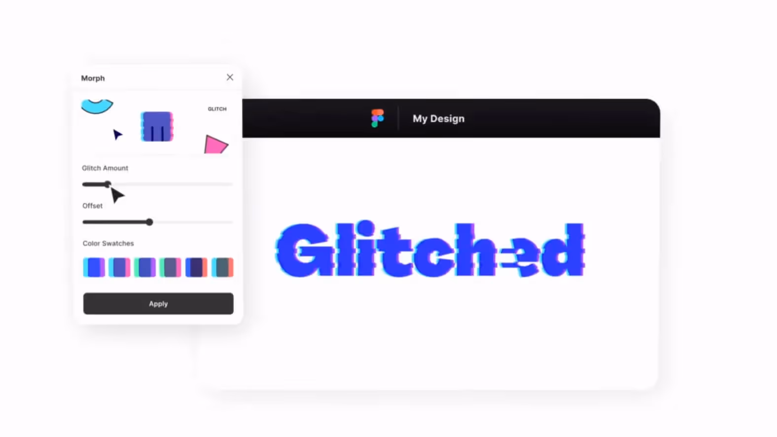 Morph Plugin glitched effect selected