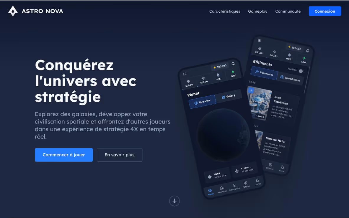 Capture d'écran de Screenshot de la landing page - Interface et design UX/UI