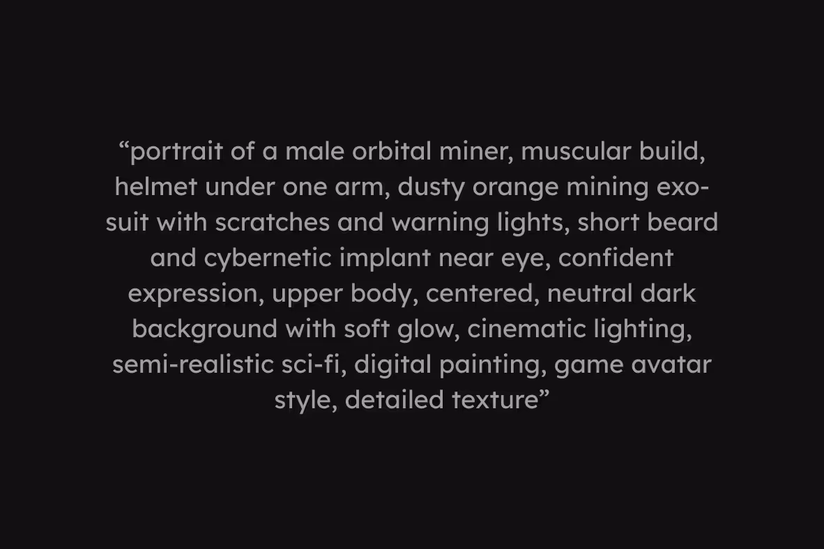 Capture d'écran de PROMPT d'un avatar - Interface et design UX/UI