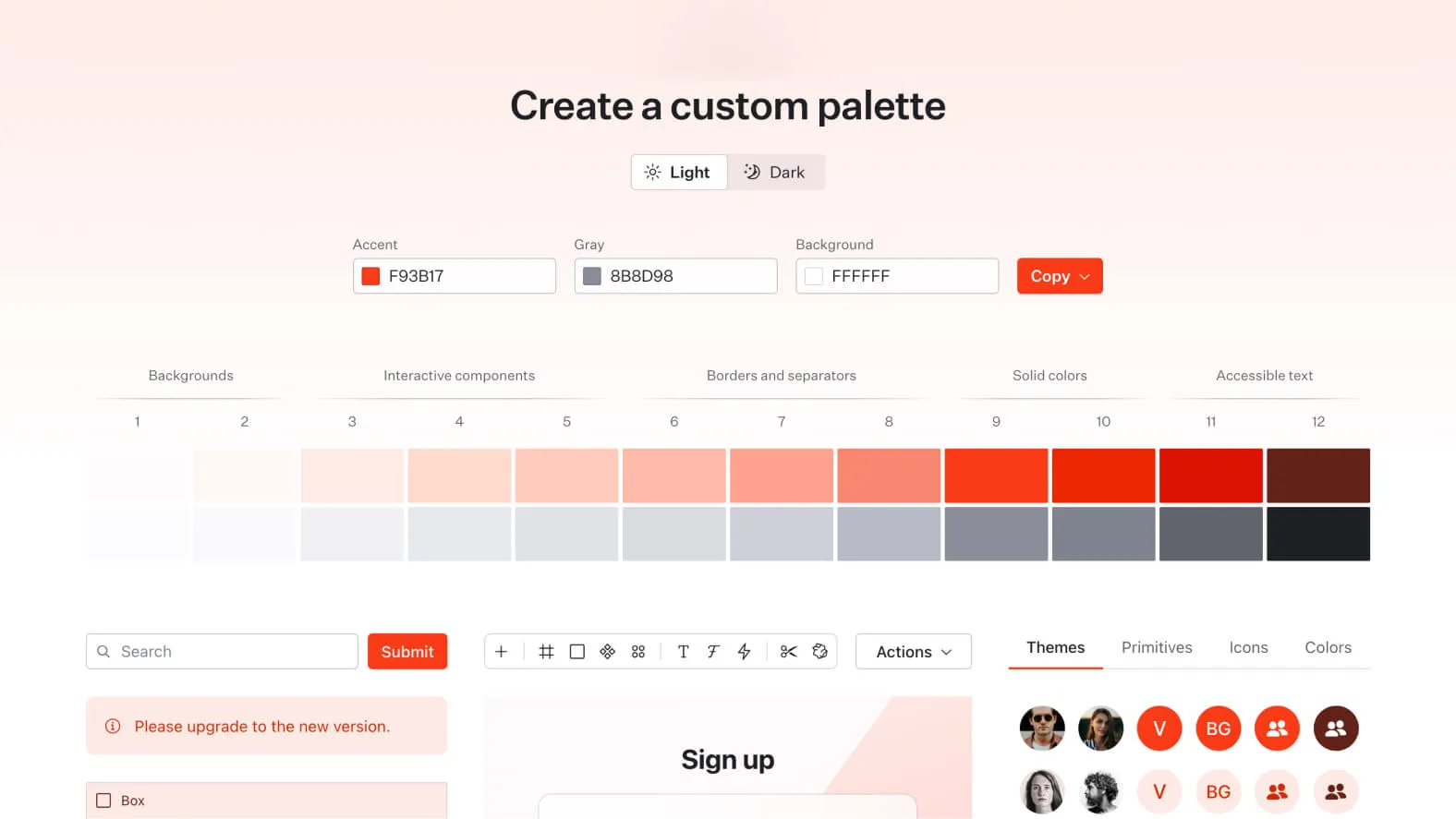 Radix custom palette generator