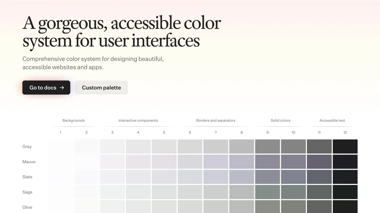 Radix accessible color system