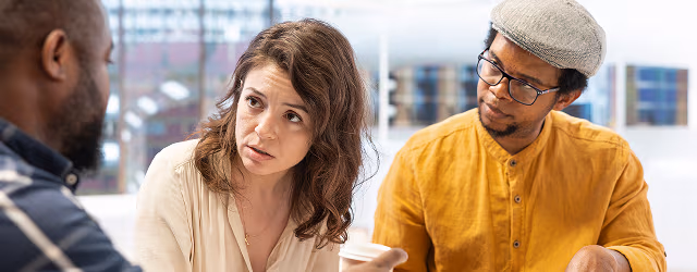 a chat between coworkers showing communication skills