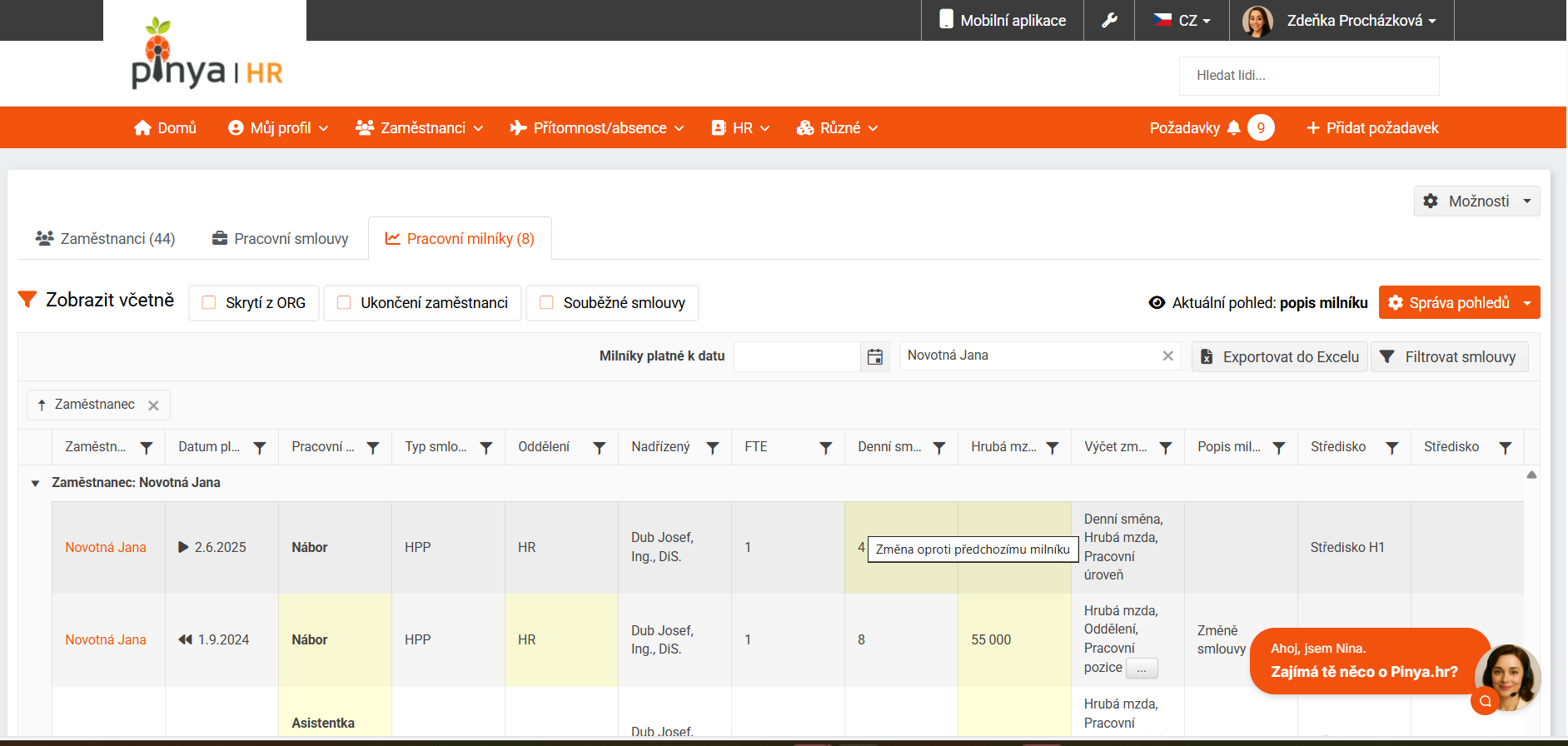 Overview of work history
