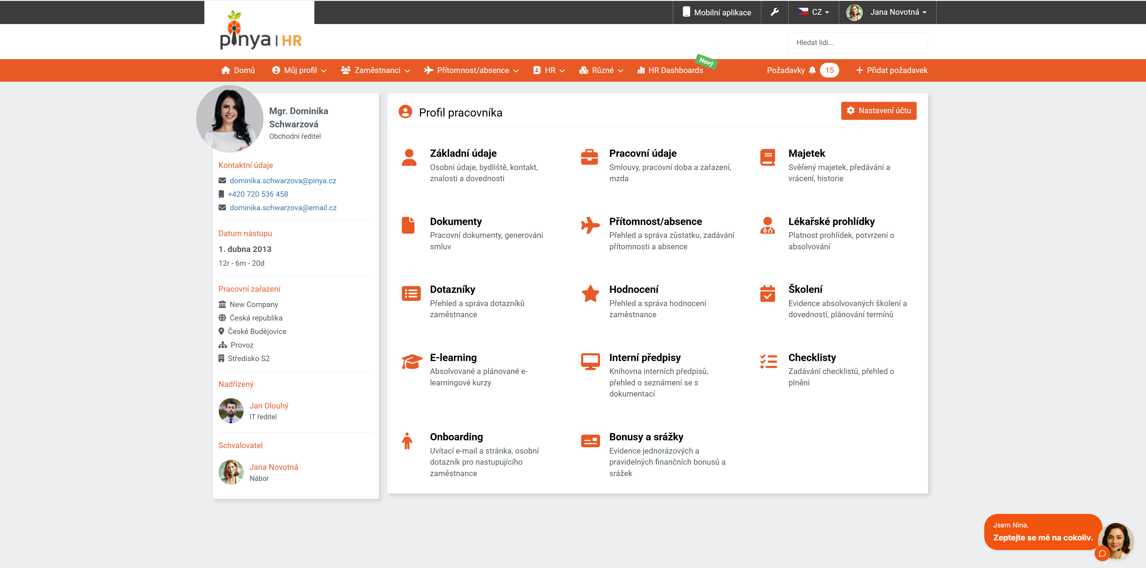 Pinya HR: Profil pracovníka
