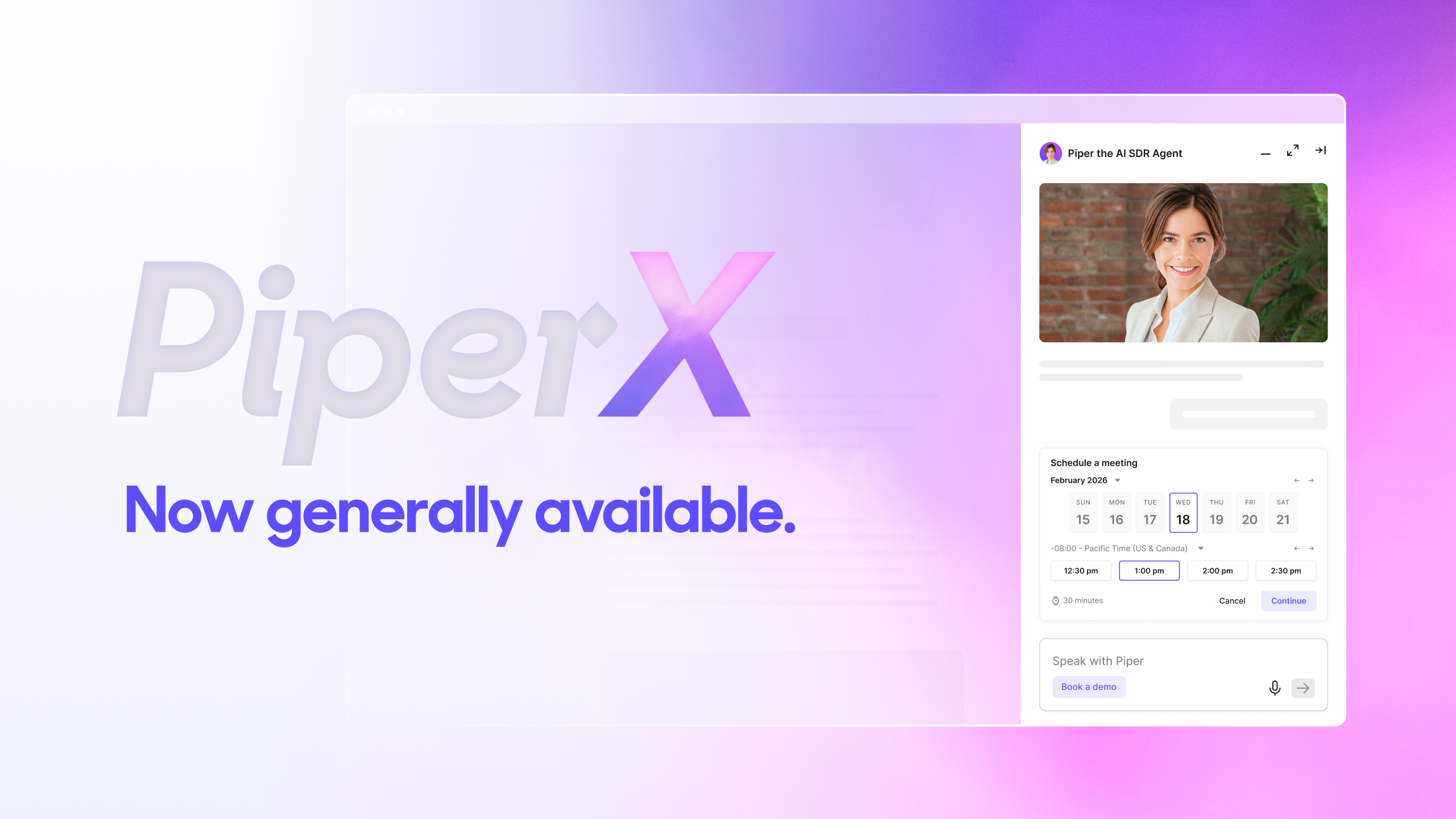 PiperX, the latest release of Piper the AI SDR Agent, is now generally available