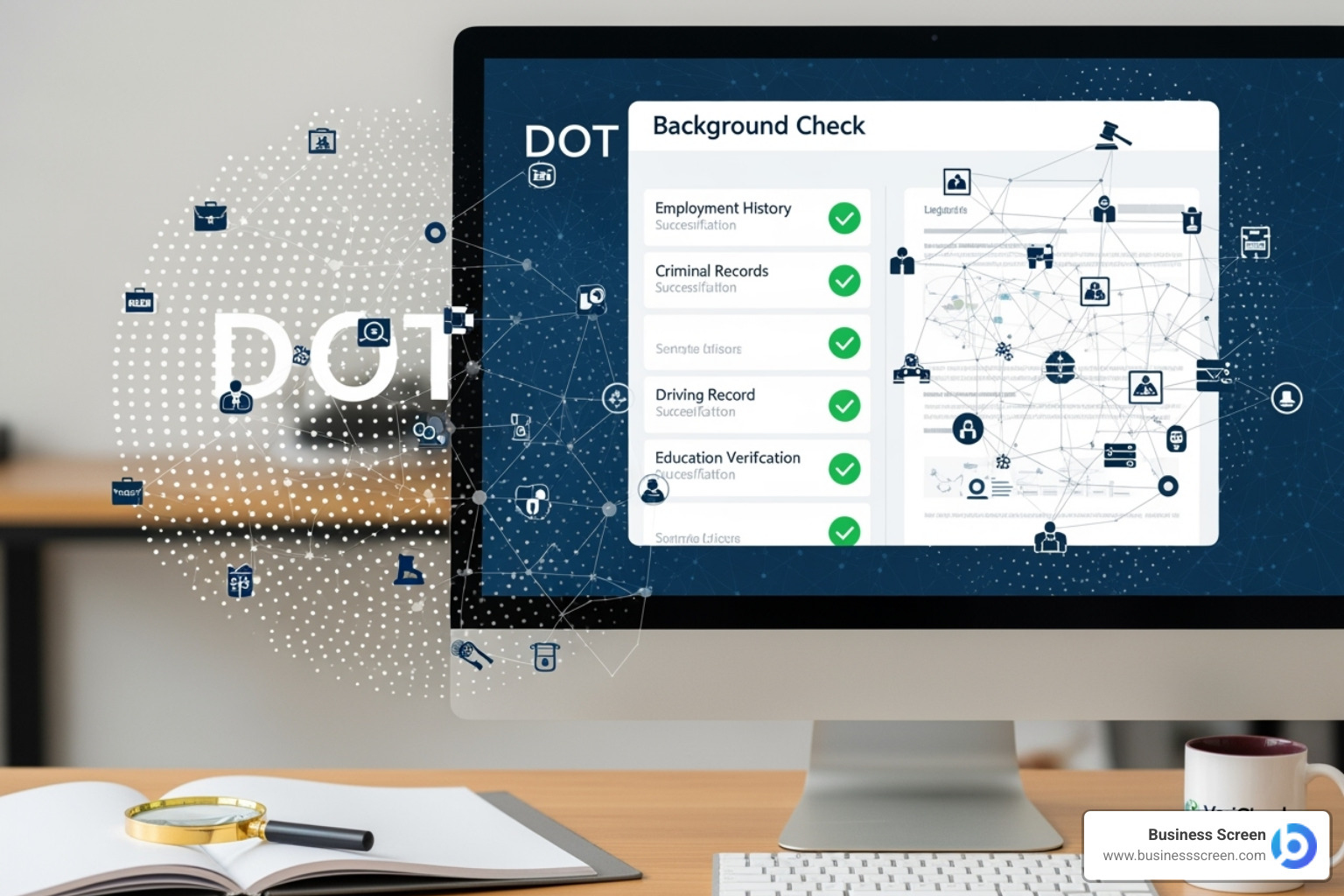 illustration of core components of a DOT background check - dot background check companies