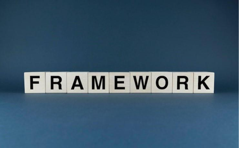 Framework Cubes form the word Framework