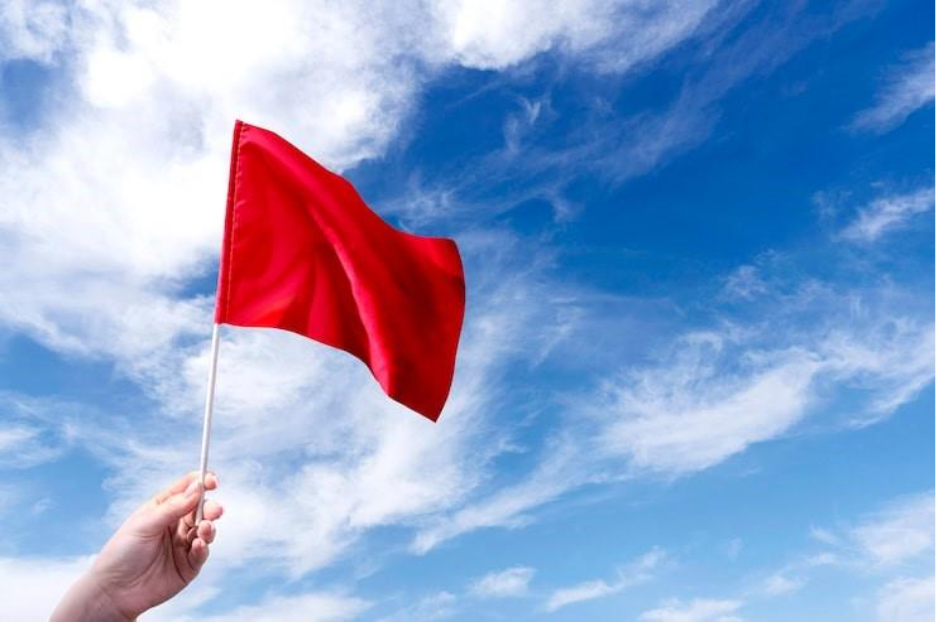 Isolated red flag in nature, representing Red Flags in Solar Project Investments 