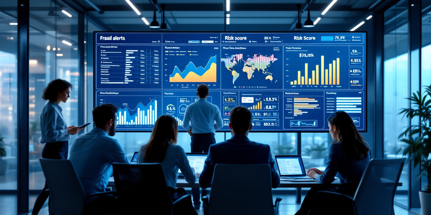 Men looking at metrics.