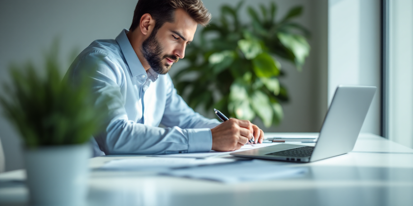 Man preforming KYC compliance check