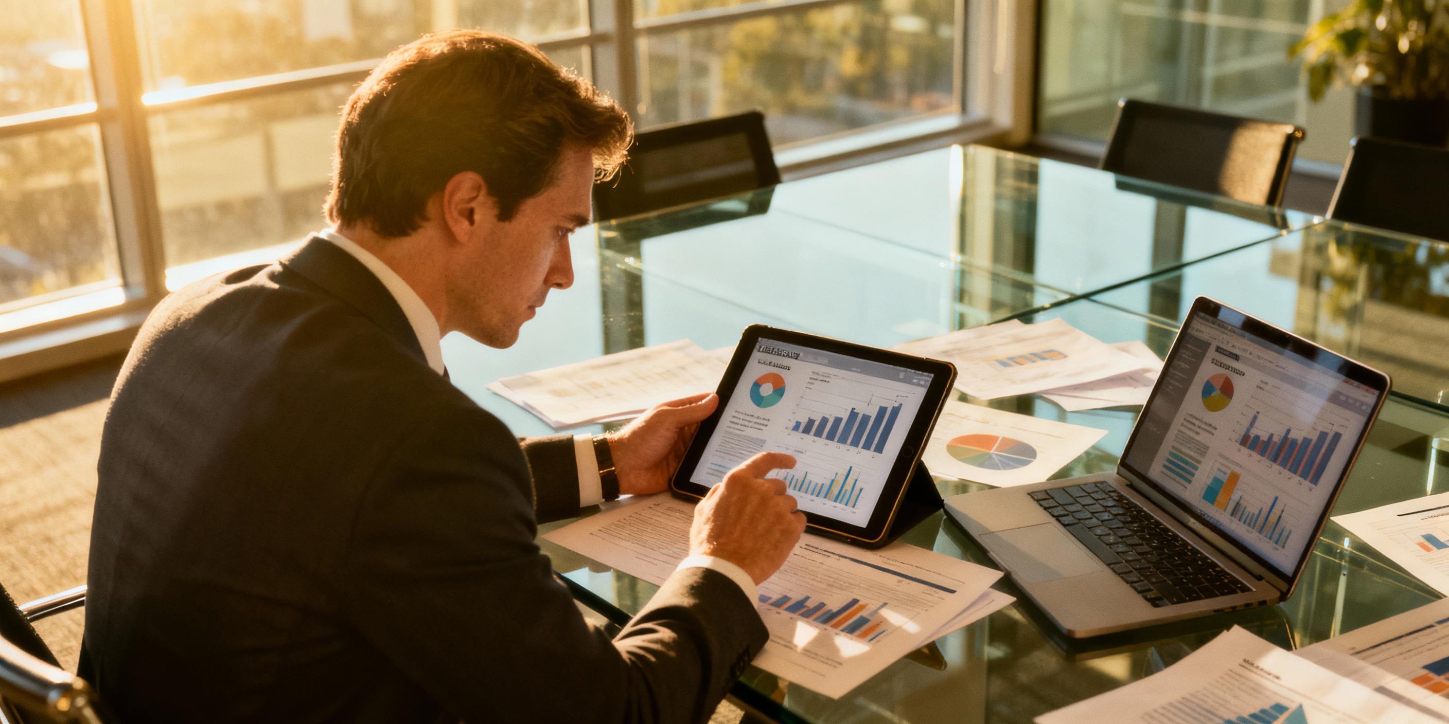 Man checking business reputation.