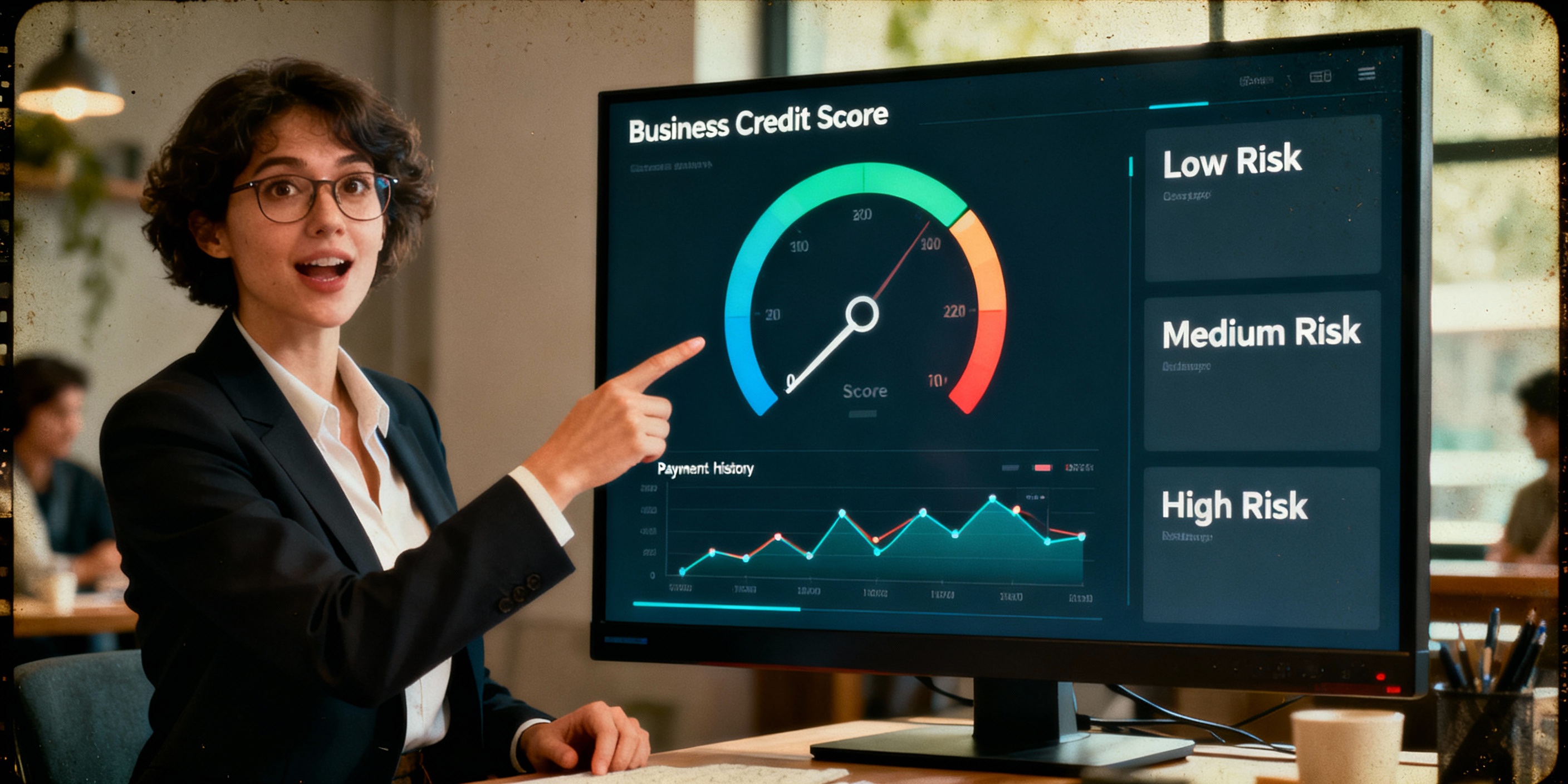 Business women explaining a credit report.